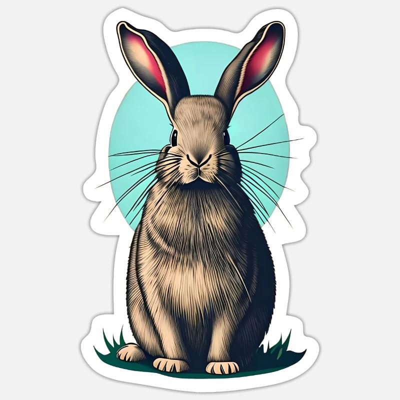Easter bunny with turquoise egg Sticker size S (10 x 10 cm)