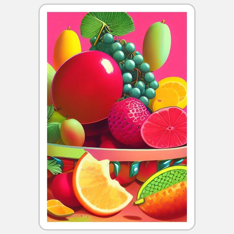 Fruit - Sticker taille S (10 x 10 cm) - blanc mat