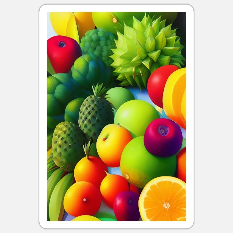 Fruit - Sticker taille S (10 x 10 cm) - blanc mat