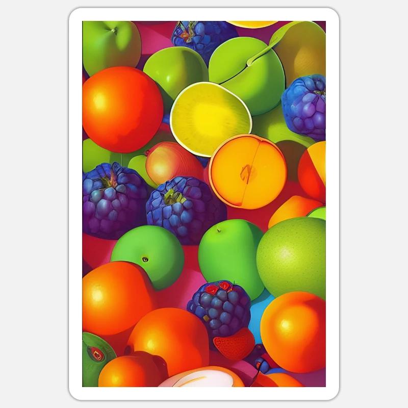 Fruit - Sticker taille S (10 x 10 cm) - blanc mat