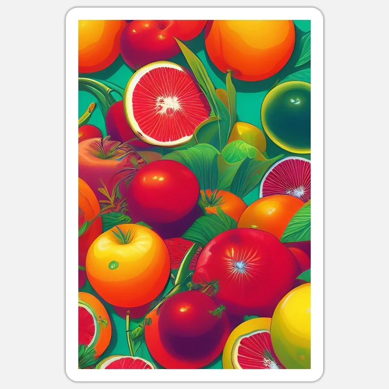 Fruit - Sticker taille S (10 x 10 cm) - blanc mat