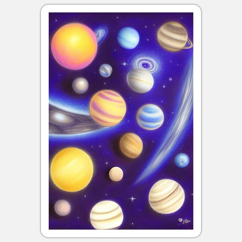 Space and planets Sticker size S (10 x 10 cm)