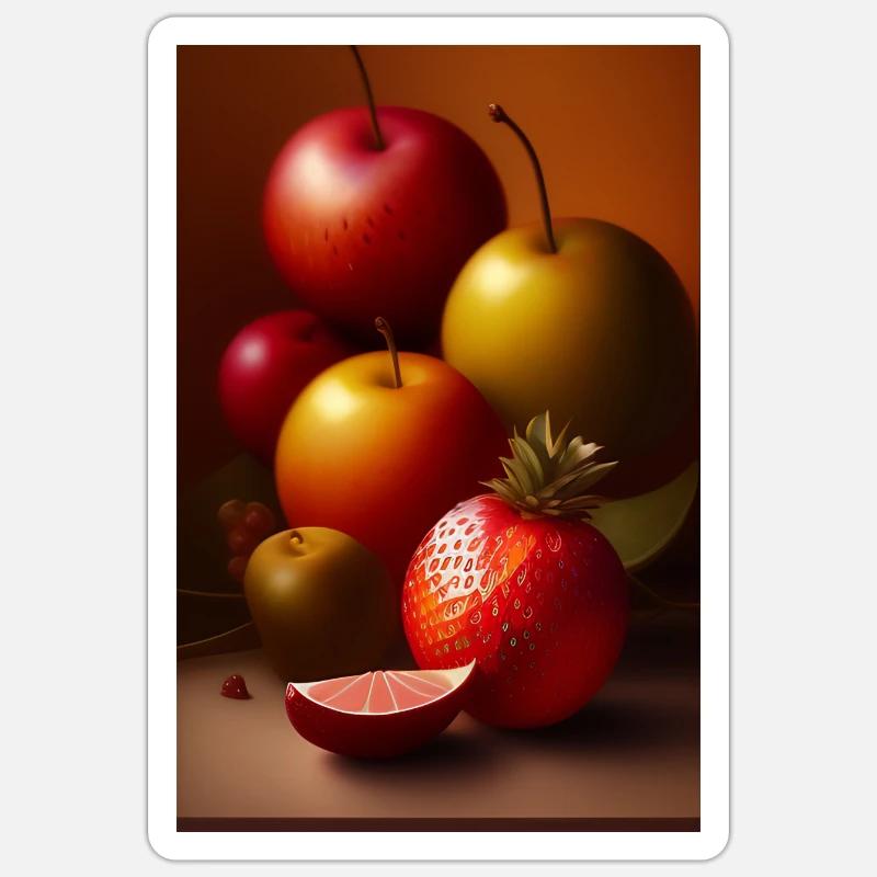 Fruit - Sticker taille S (10 x 10 cm) - blanc mat