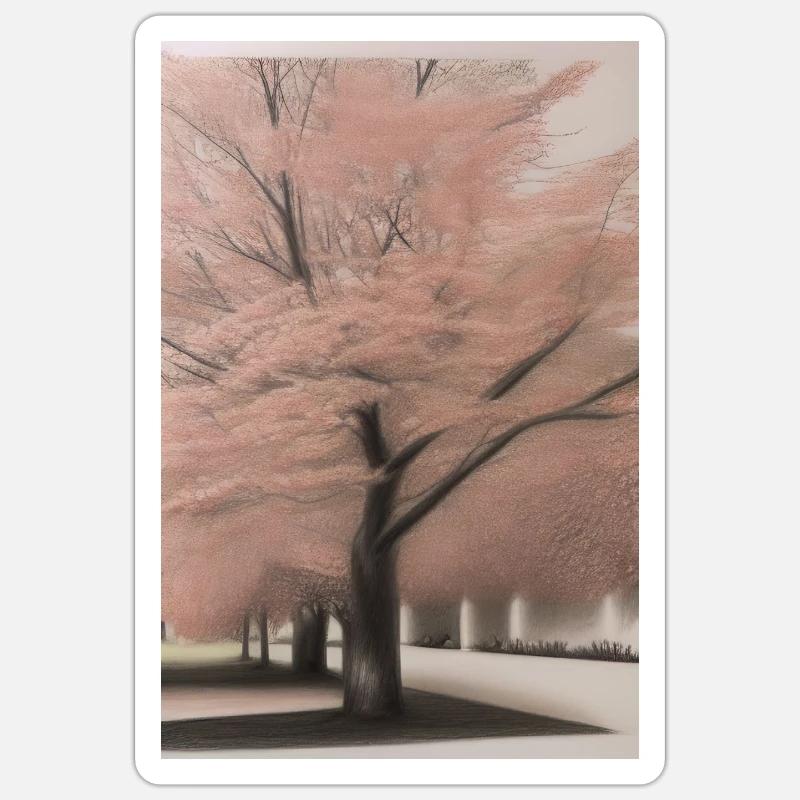 Kirschbaum - Sticker Größe S (10 x 10 cm) - Mattweiß