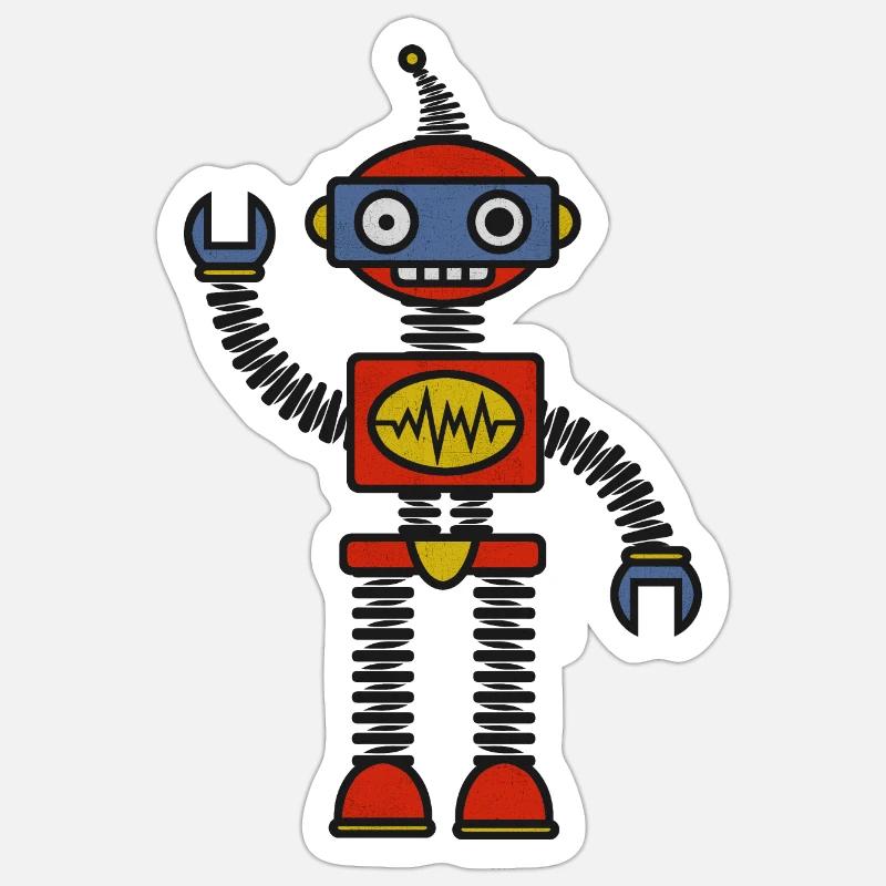 Roboter Sticker Größe S (10 x 10 cm)