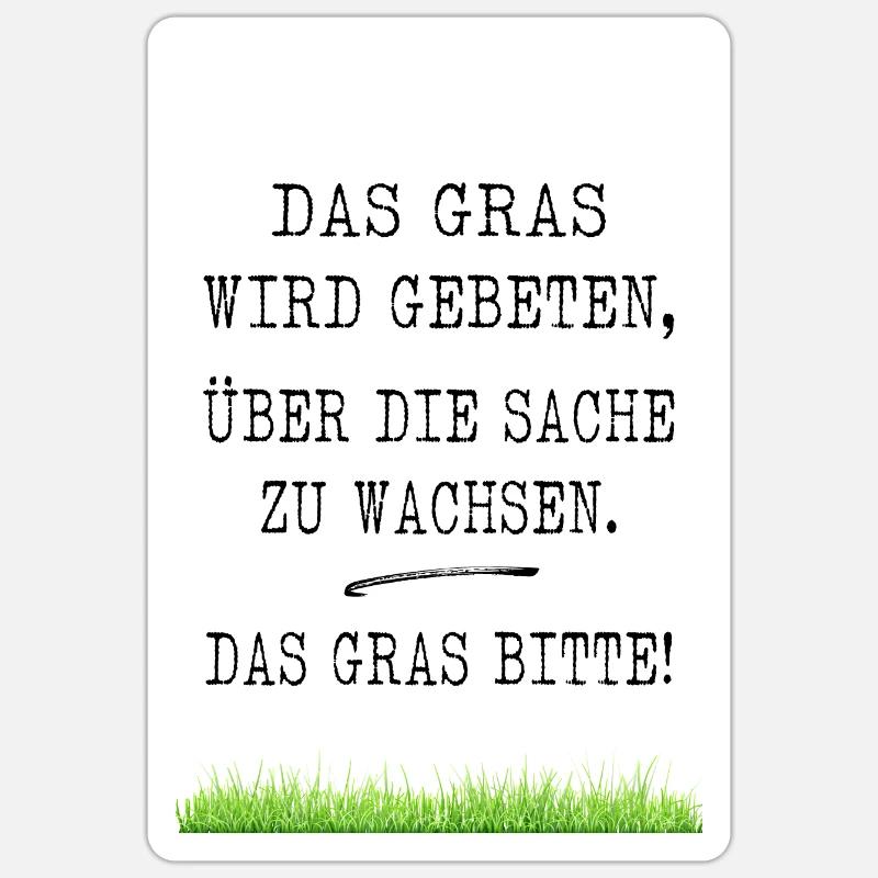 Das Gras Bitte Sticker Größe S (10 x 10 cm)