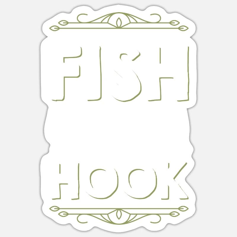 Pêche au poisson - Sticker taille S (10 x 10 cm) - blanc mat