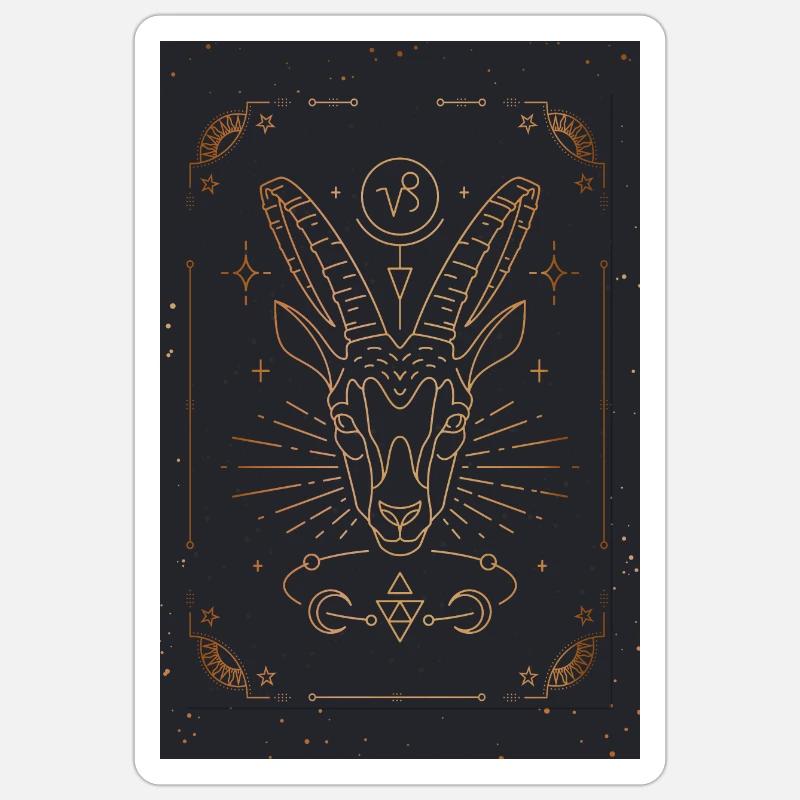 Zeichen Steinbock: Sternbild Tierkreis - Sticker Größe S (10 x 10 cm) - Mattweiß