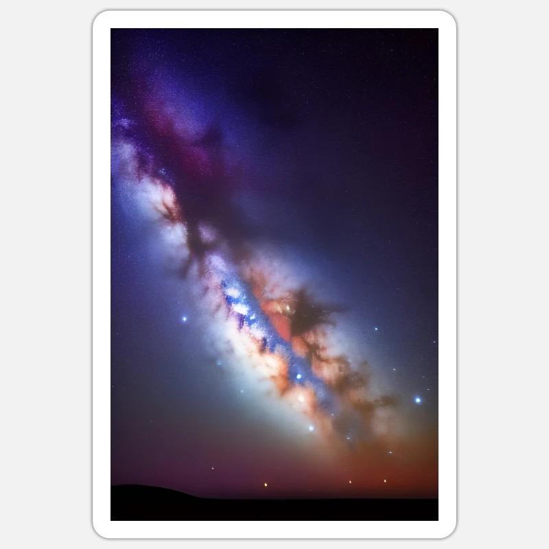 Space and planets - Sticker size S (10 x 10 cm) - white matte