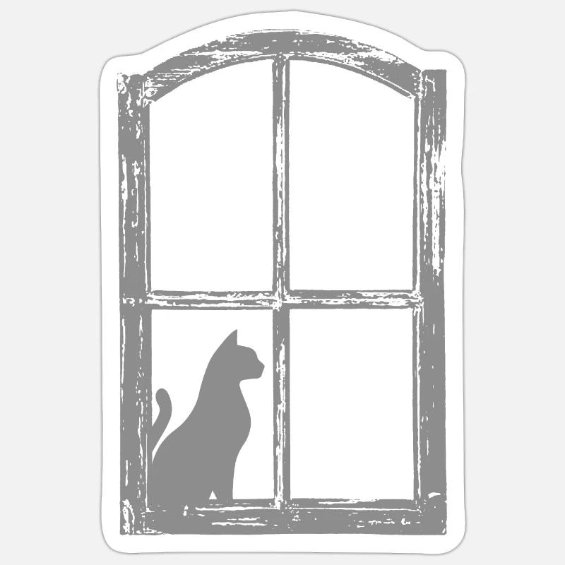 Cat - Sticker size S (10 x 10 cm) - white matte