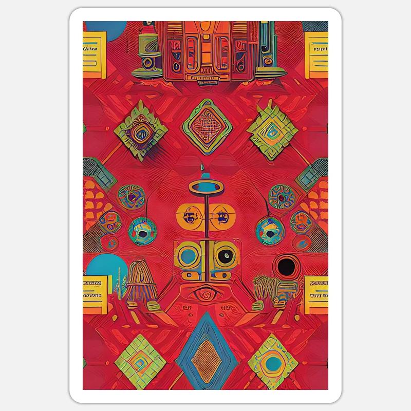 Modèle rétro - Sticker taille S (10 x 10 cm) - blanc mat