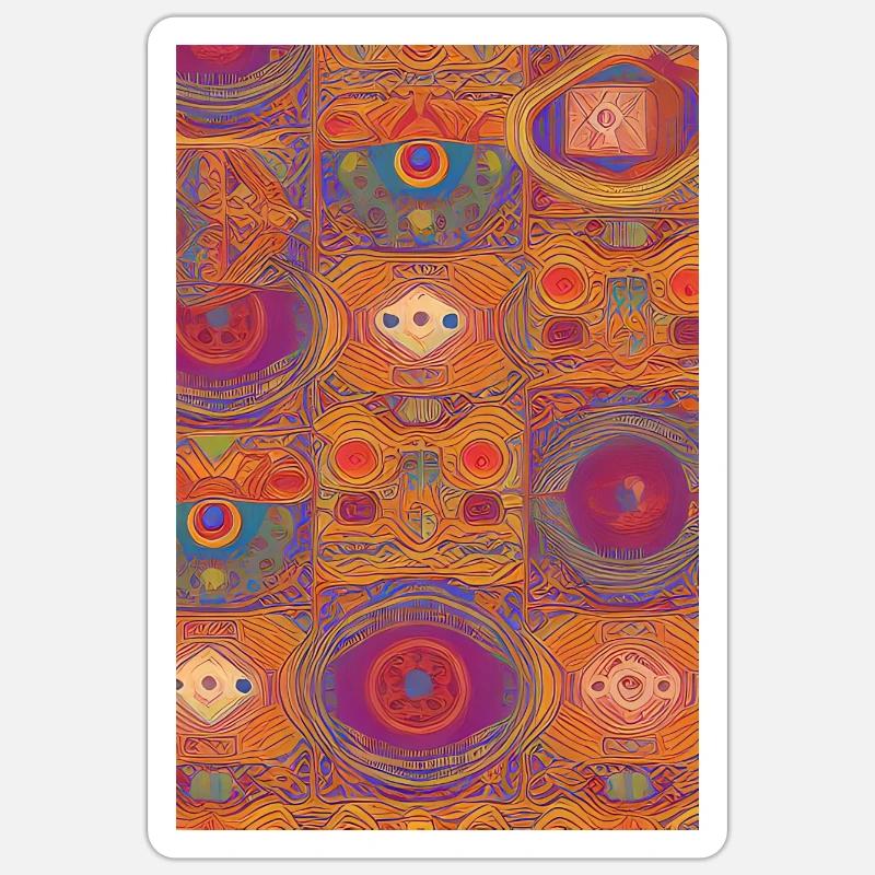 Retro Pattern - Sticker size S (10 x 10 cm) - white matte
