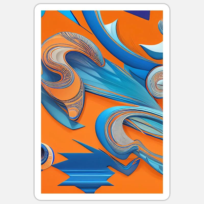 Abstrakte Kunst - Sticker Größe S (10 x 10 cm) - Mattweiß