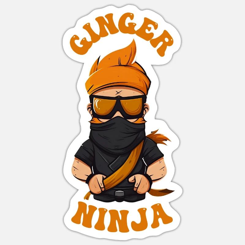 Ginger Ninja - Sticker size S (10 x 10 cm) - white matte