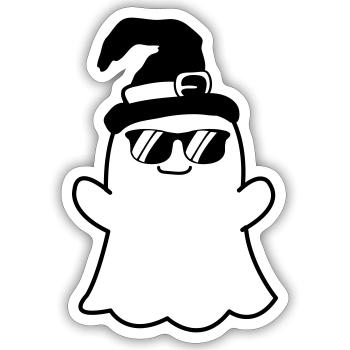 ghost cool - Sticker Größe S (10 x 10 cm) - Mattweiß - Vorne