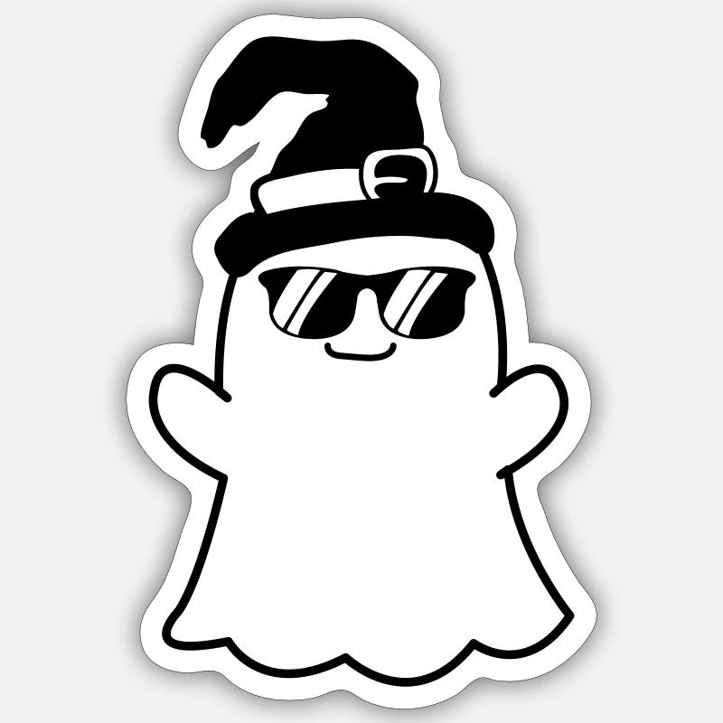 ghost cool - Sticker Größe S (10 x 10 cm) - Mattweiß