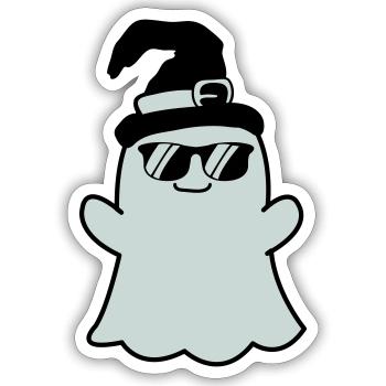 ghost cool - Sticker Größe S (10 x 10 cm) - Mattweiß - Vorne