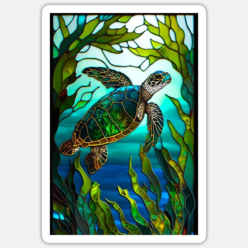 Turtle - Sticker size S (10 x 10 cm) - white matte