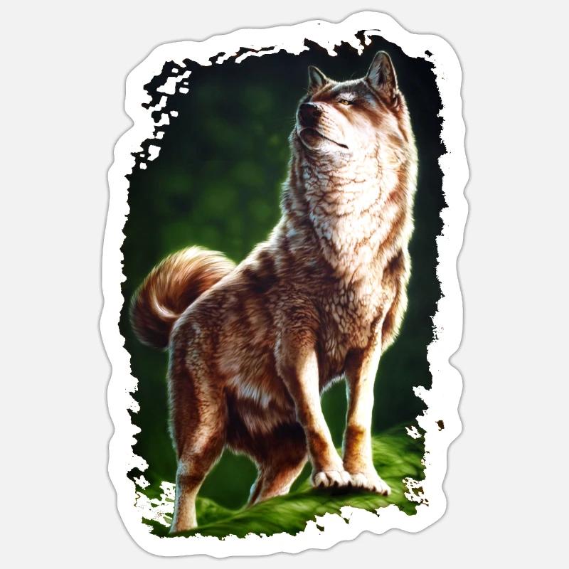 Wolf sublime - Sticker size S (10 x 10 cm) - white matte