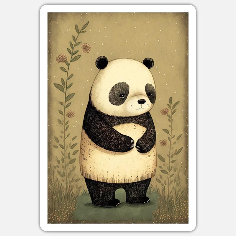 Cute Whimsical Panda Sticker size S (10 x 10 cm)