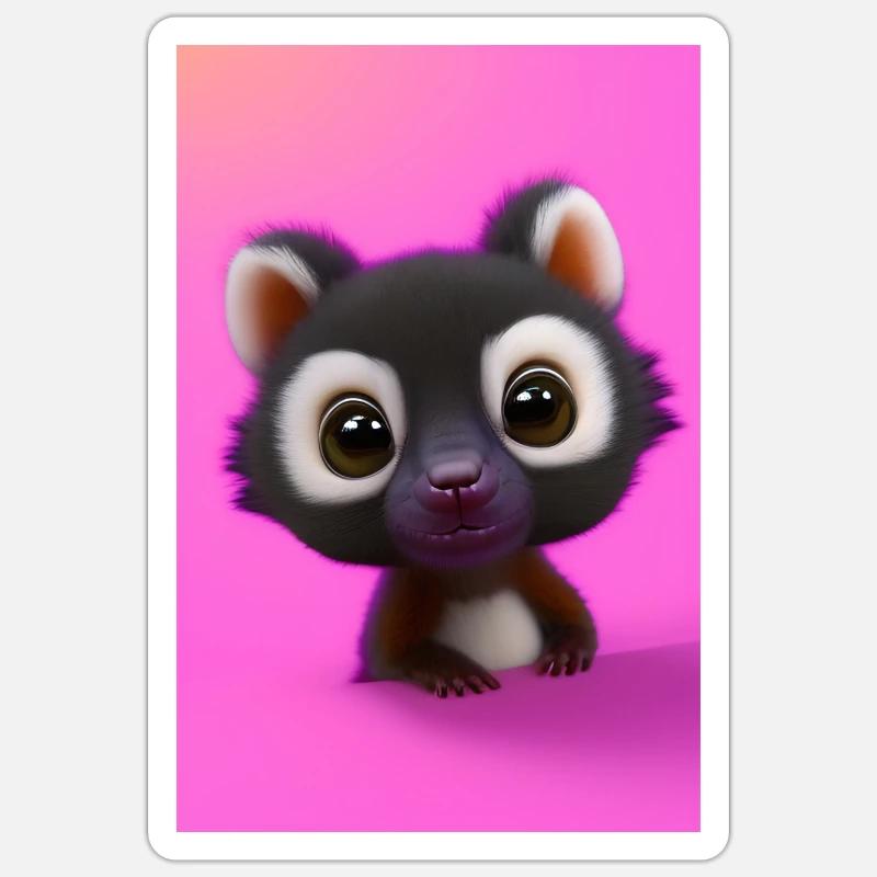 Lemur monkey - Sticker size S (10 x 10 cm) - white matte