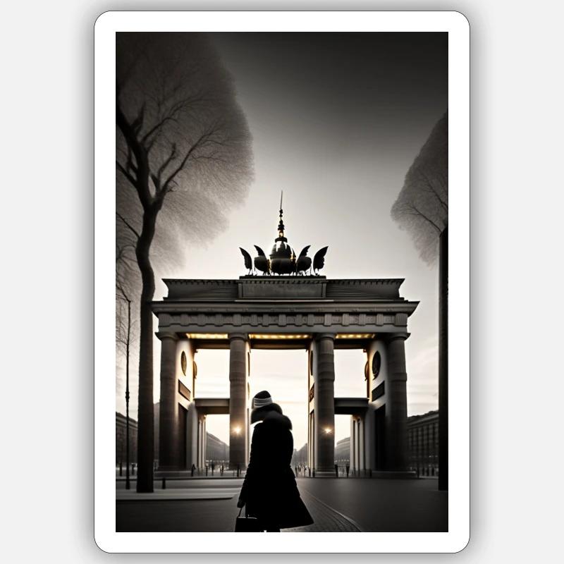 berlin black white siluette 2 Sticker Größe S (10 x 10 cm)