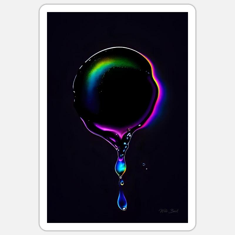 Drop rainbow 1 - Sticker size S (10 x 10 cm) - white matte
