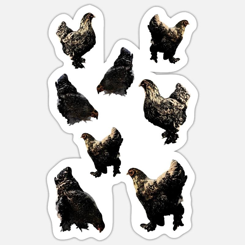 Poulets - Sticker taille S (10 x 10 cm) - blanc mat