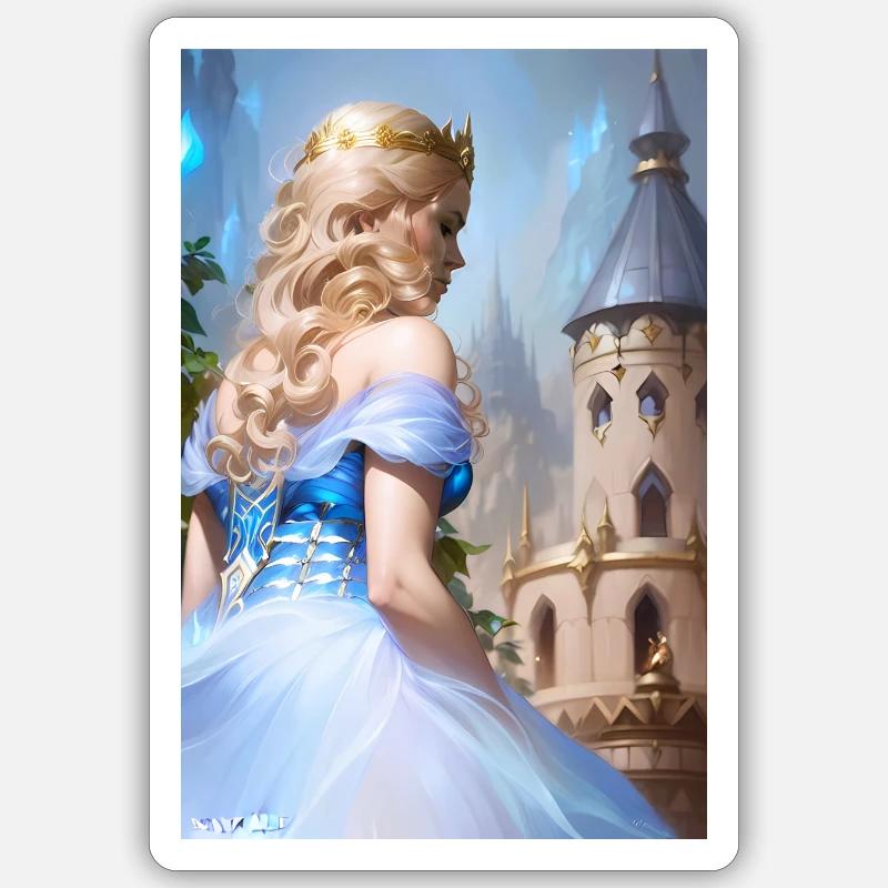 Princesse - Sticker taille S (10 x 10 cm) - blanc mat