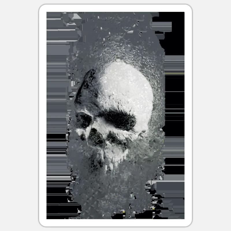 skull bug - Sticker taille S (10 x 10 cm) - blanc mat