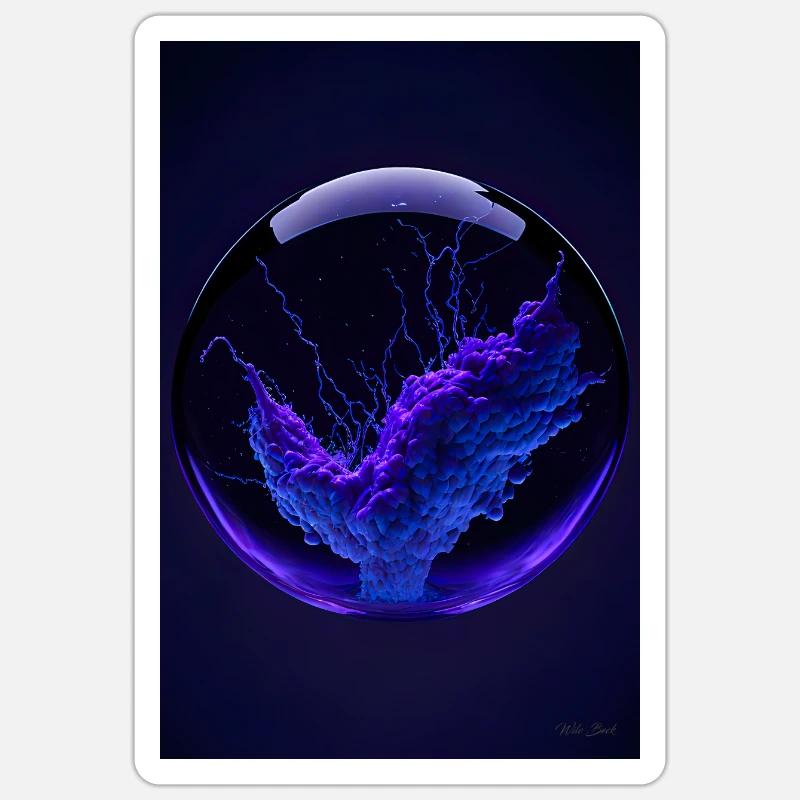 Clouds in a bubble purple 1 Sticker size S (10 x 10 cm)