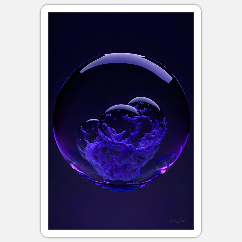 Clouds in a bubble purple3 Sticker size S (10 x 10 cm)