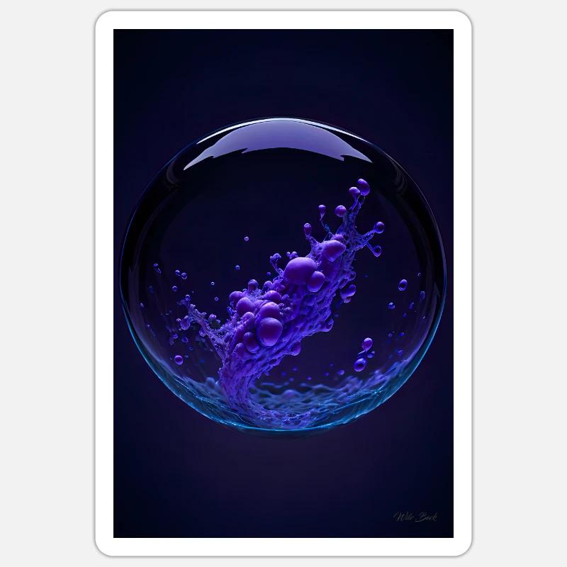 Clouds in a bubble purple2 Sticker size S (10 x 10 cm)