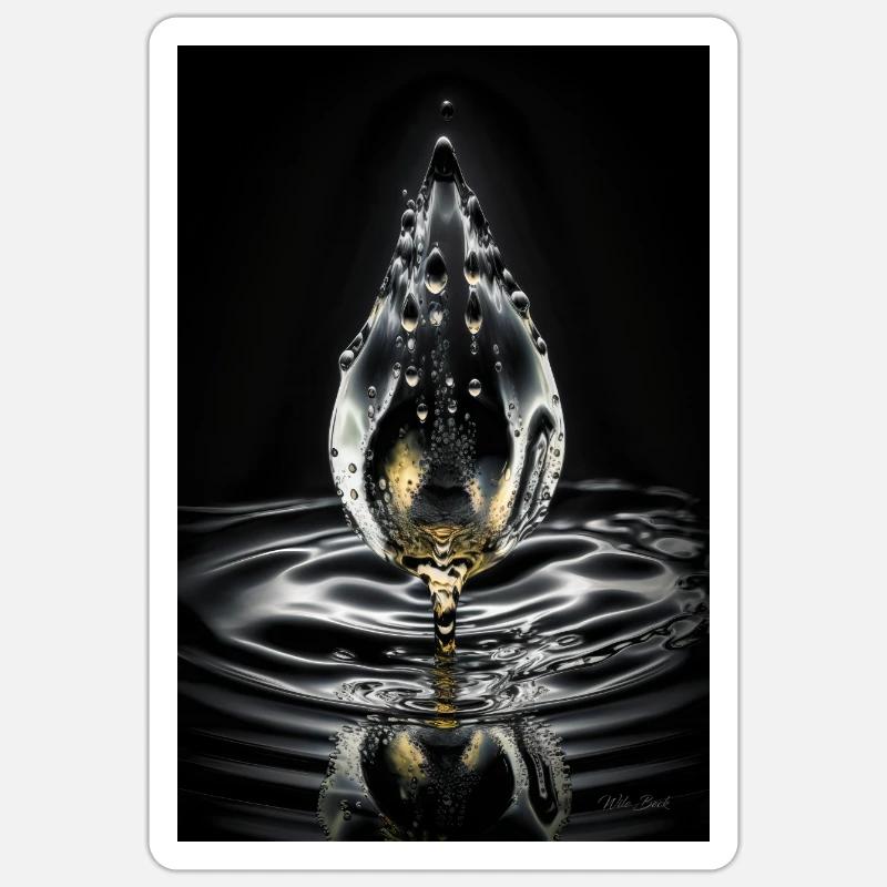 Drop chrome 1 - Sticker size S (10 x 10 cm) - white matte