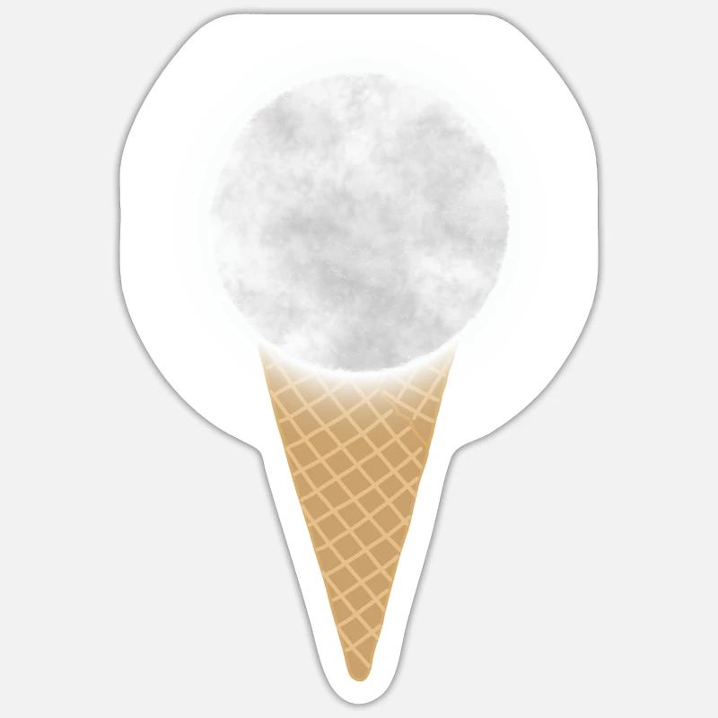 Moon horn - Sticker size S (10 x 10 cm) - white matte