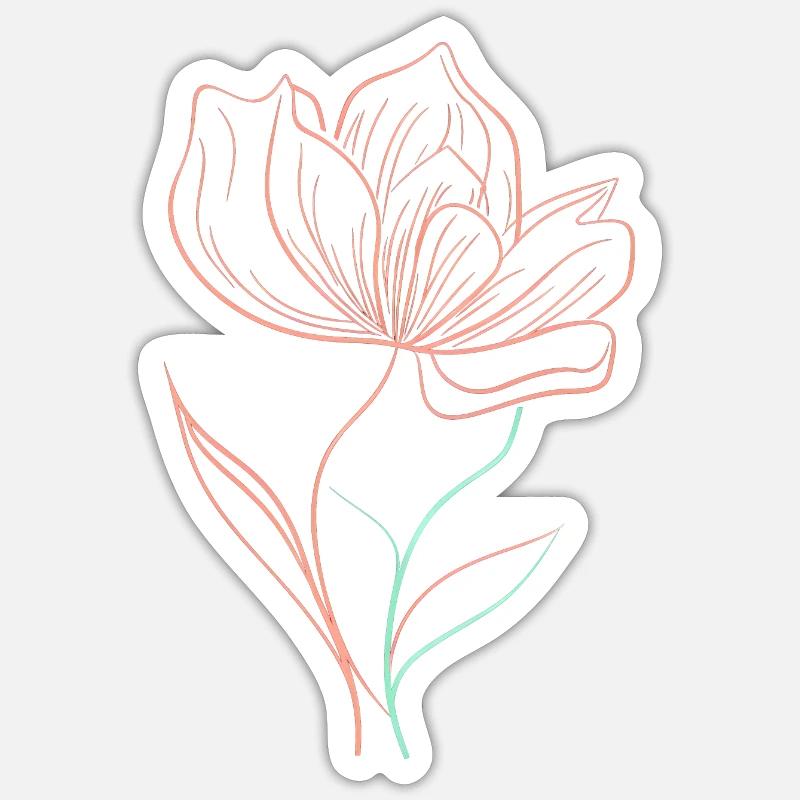 Large flower head, sketch - Sticker size S (10 x 10 cm) - white matte