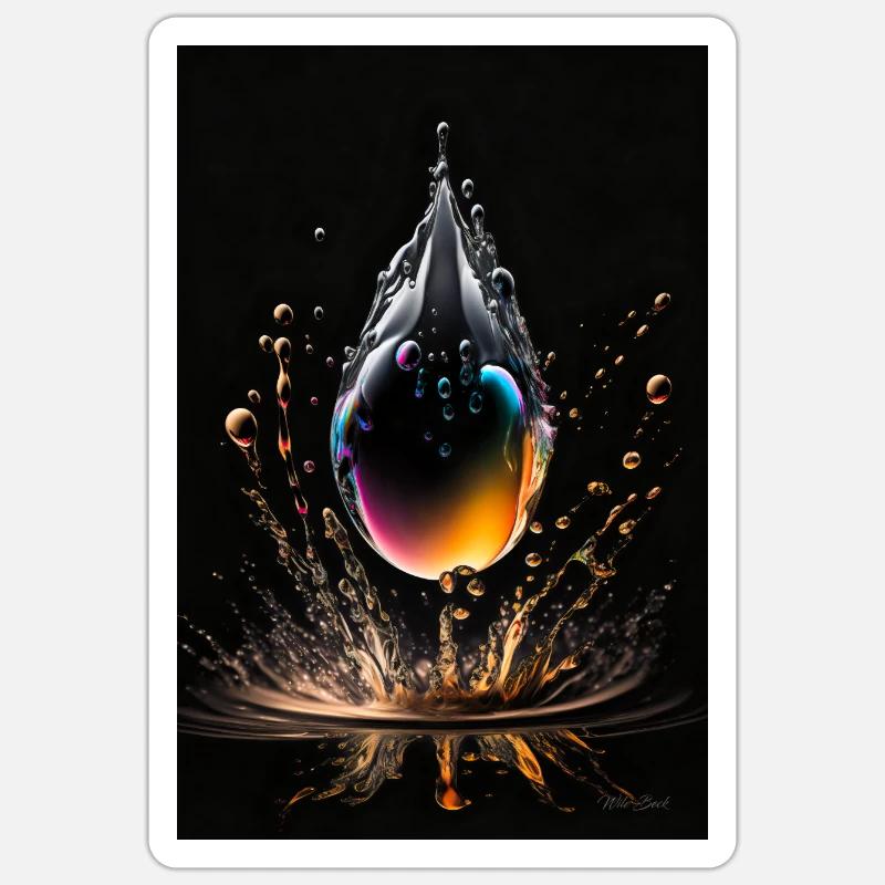 Gouttes de plasma 3 - Sticker taille S (10 x 10 cm) - blanc mat