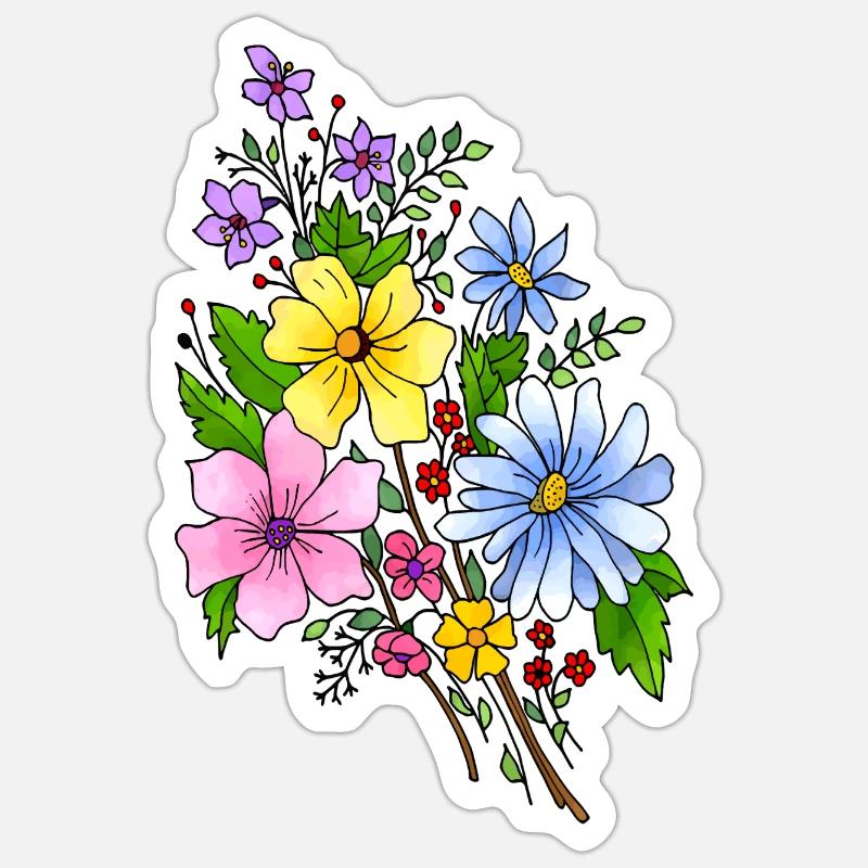 Fleur - Sticker taille S (10 x 10 cm) - blanc mat