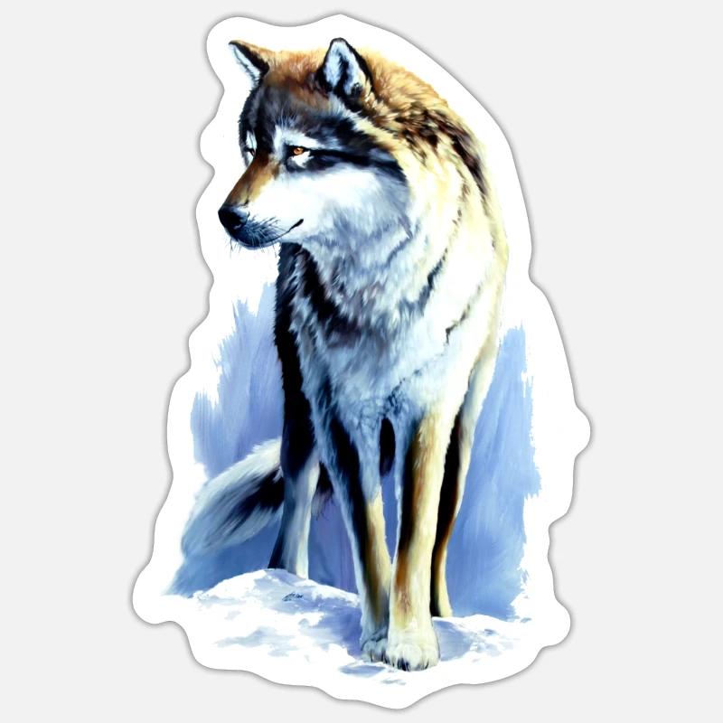 Leitwolf1 - Sticker Größe S (10 x 10 cm) - Mattweiß