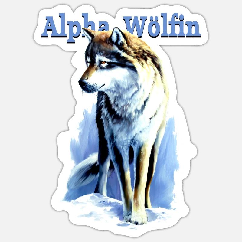 Leitwolf3 Sticker Größe S (10 x 10 cm)