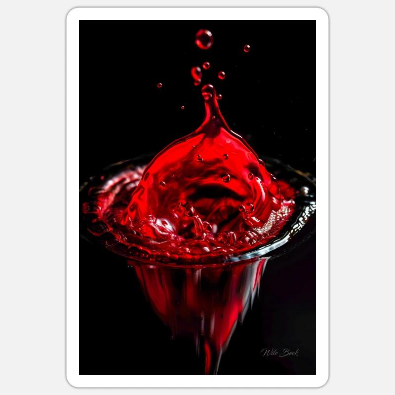 Drops red 6 - Sticker size S (10 x 10 cm) - white matte