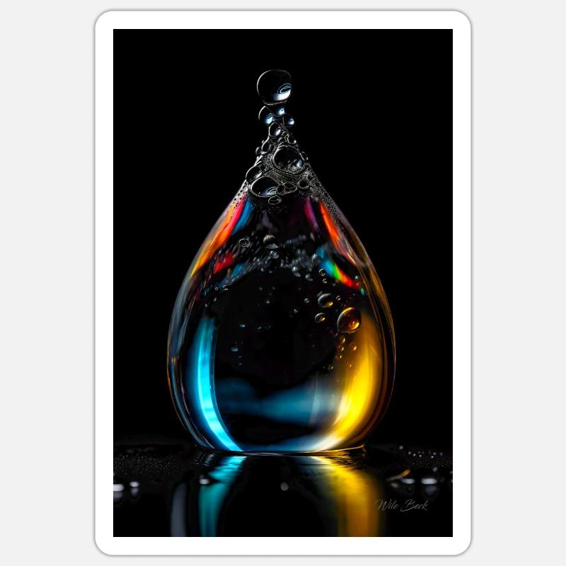 Drops plasma 5 - Sticker size S (10 x 10 cm) - white matte