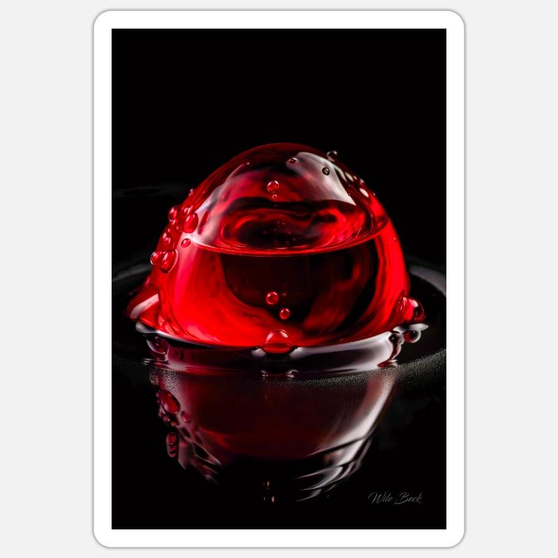 Drops red 7 - Sticker size S (10 x 10 cm) - white matte