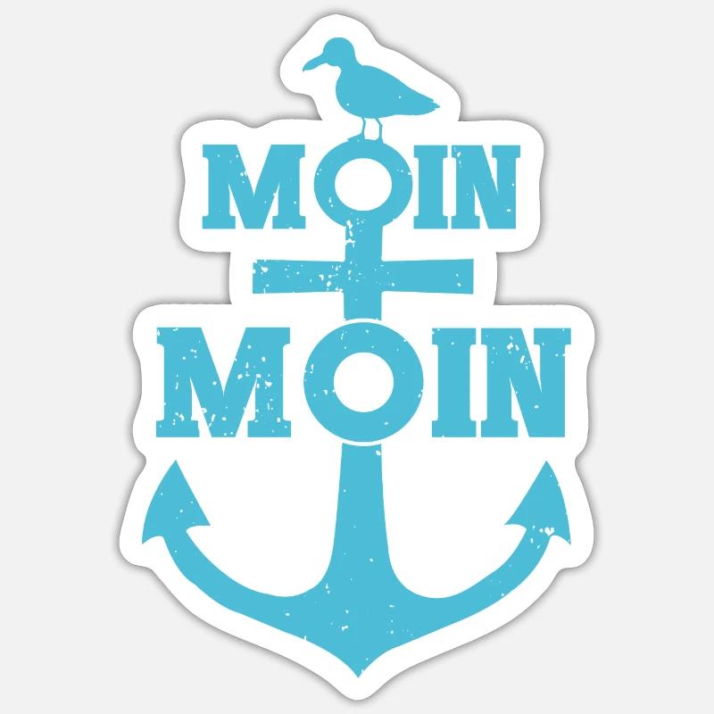 Moin Moin - Sticker Größe S (10 x 10 cm) - Mattweiß