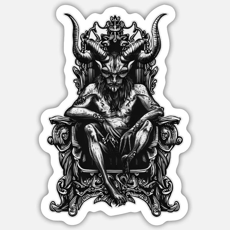 Baphomet Demon - Sticker Größe S (10 x 10 cm) - Mattweiß