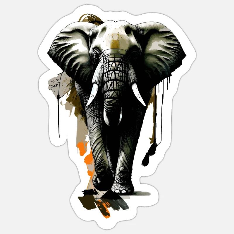 Elephant - Sticker size S (10 x 10 cm) - white matte