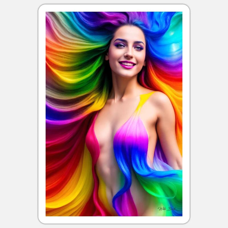Néon Beauté 9 - Sticker taille S (10 x 10 cm) - blanc mat