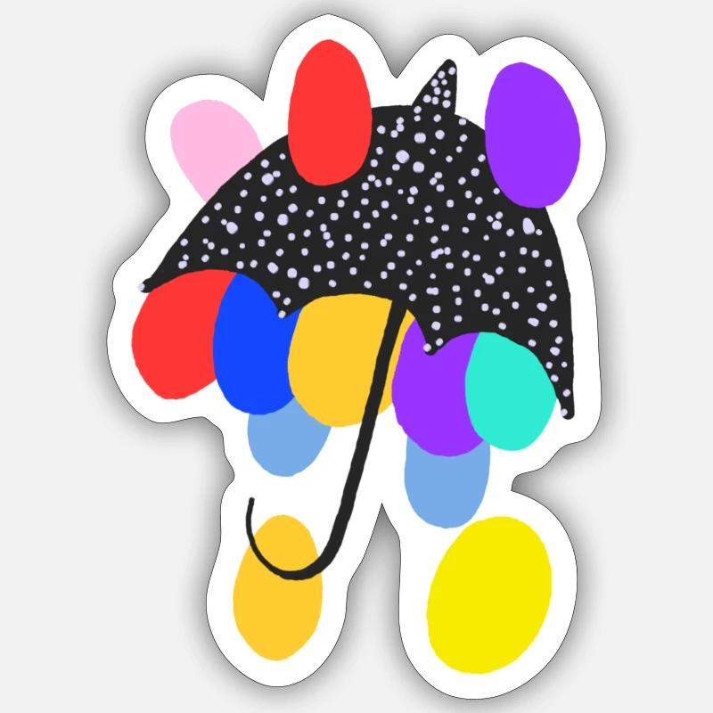 Fantasy-Regenschirm. - Sticker Größe S (10 x 10 cm) - Mattweiß