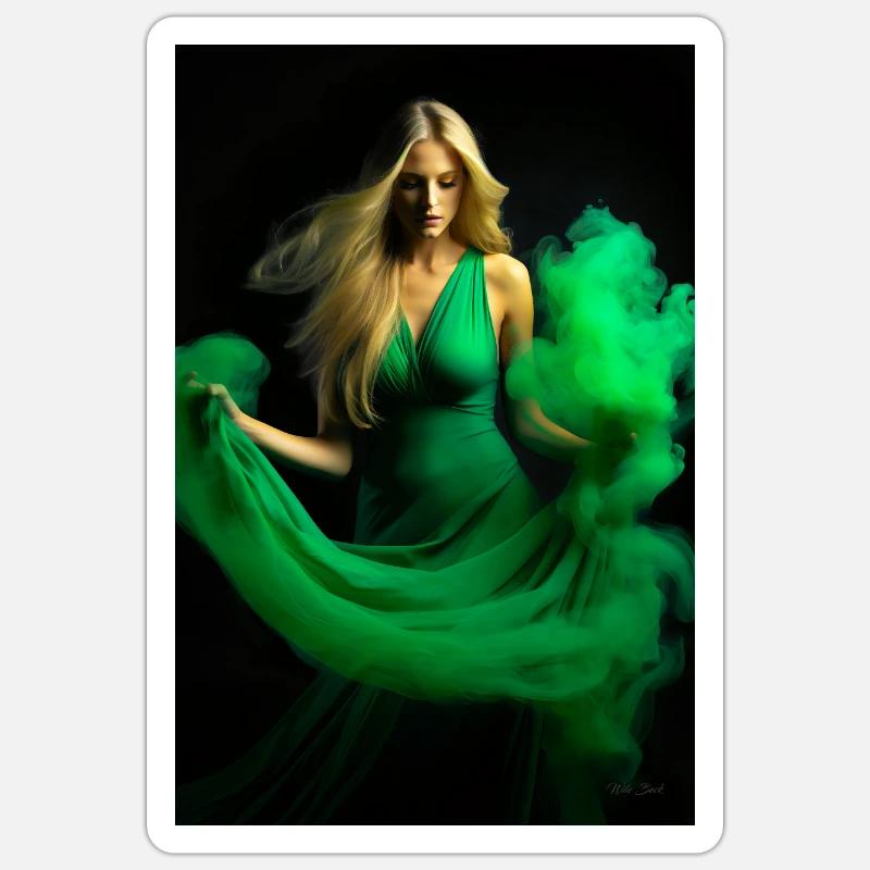 Beauté verte 3 - Sticker taille S (10 x 10 cm) - blanc mat