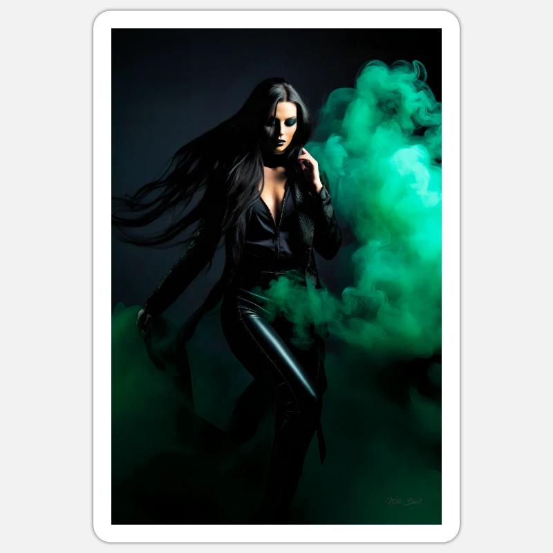 Beauté verte 1 - Sticker taille S (10 x 10 cm) - blanc mat